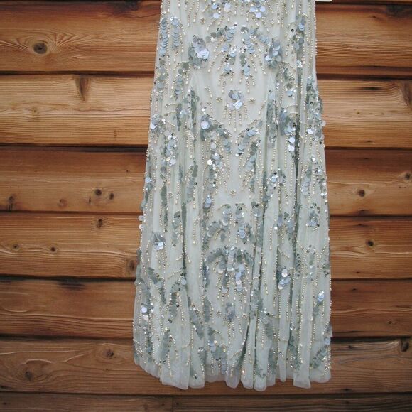 MAC DUGGAL 94151 Green Embellished One Shoulder Trumpet Gown with Flower - Picture 9 of 13